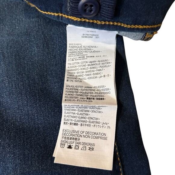 Levi's Flex Stretch Pull On Jeggings Dark Blue Denim Jean Girls Size 12 Regular - Picture 5 of 5